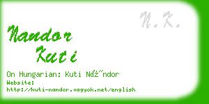 nandor kuti business card